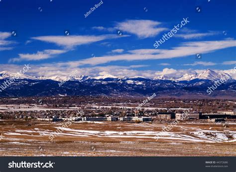 The Colorado Front Range Rocky Mountains During Winter From Metro