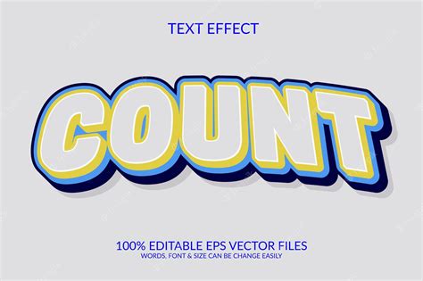 Premium Vector Count 3d Fully Editable Vector Text Effect Design Template