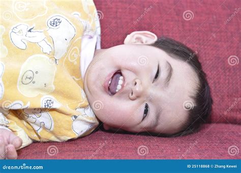 A Chinese Baby Is Laughing Stock Photo Image Of Lovely 25118868