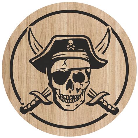 Laser Engraving Art Pirate Skull For Cutting Board Free Vector Cdr