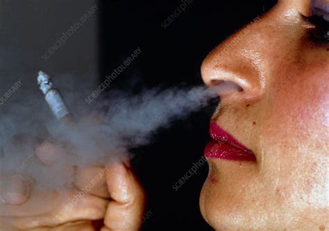 Woman Smoking A Cigarette Stock Image M370 0238 Science Photo Library