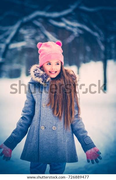 Charming Little Girl Snow Stock Photo 726889477 Shutterstock