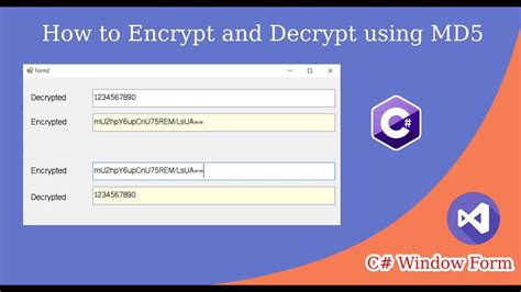 How To Encrypt And Decrypt Using Md5 In C Youtube