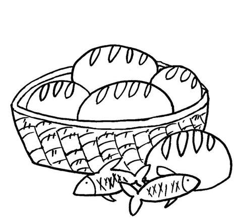 And the two fishes divided he among them all. 5 Loaves 2 Fish Coloring Page - Coloring Home