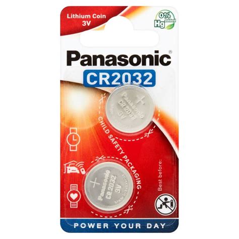 Panasonic Lithium Coin Cr 2032 Batteries 2 Per Pack From Ocado