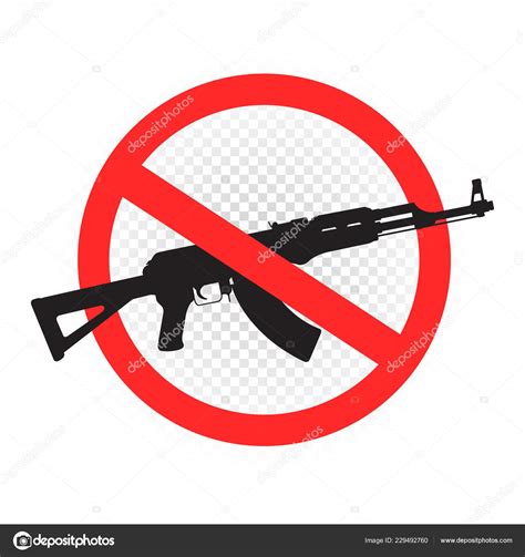 Weapon Forbidden Sign Icon White Transparent Background Guns Allowed