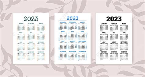 Calendar 2023 Year Set Template Download On Pngtree