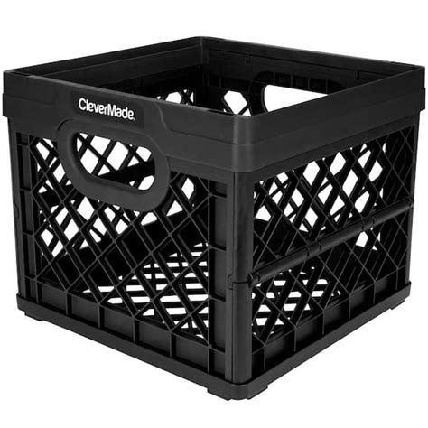 Clever Crates 25 L Collapsible Milk Crate In Grey And Black 8534175 Aau