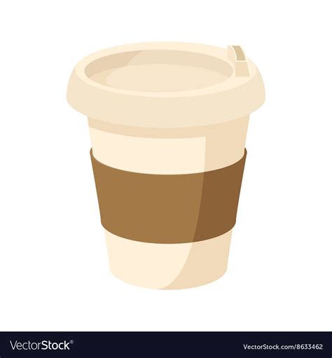 Paper Cup Of Coffee Icon Cartoon Style Royalty Free Vector