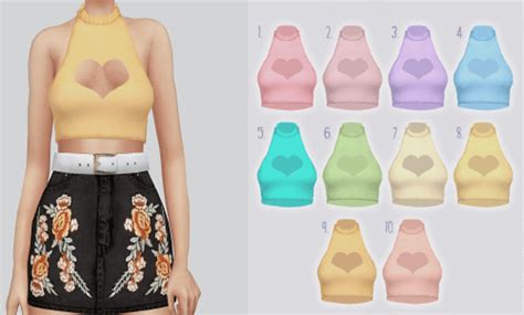 Halter Heart Top For The Sims 4 Sims 4 Pets Sims 4 Mm Sims 4 Game
