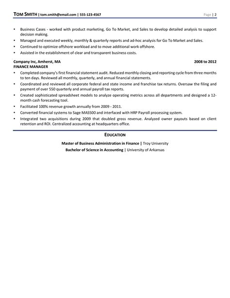 Finance Manager Resume Example And Guide 2021 Zipjob