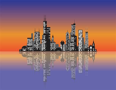 Chicago Cityscape Digital Art By Allison Sullivan Pixels
