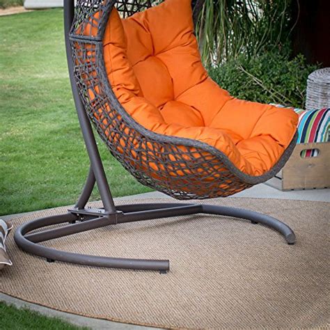 Resin Wicker Hanging Egg Swing Chair For Indoor Outdoor Patio Backyard Stylish Comfortable