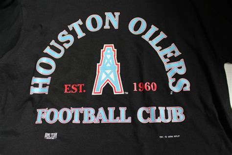 Houston Oilers Shirt 1994 Vintage Black Tshirt Houston Oilers Tshirt