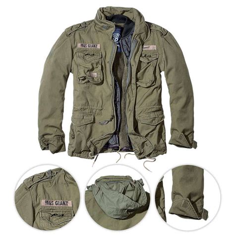 Brandit M65 Giant Military Field Jacket Warm Liner Vintage Army Coat