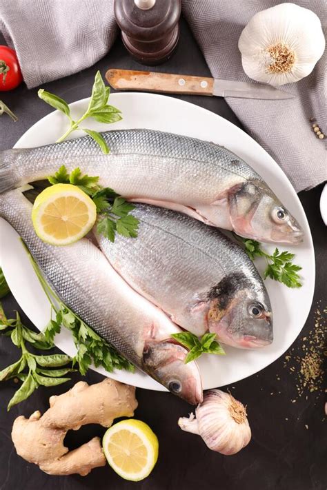 Raw Fish With Ingredient Stock Image Image Of Cooking 177933995