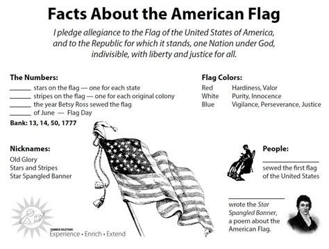 Free Printable History Of The United States Flag Worksheet Learning