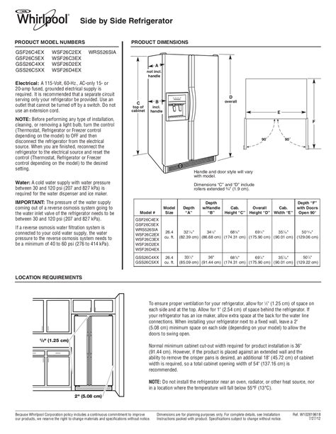 Download 3547 whirlpool refrigerator pdf manuals. Download free pdf for Whirlpool WSF26D4EX Refrigerator manual