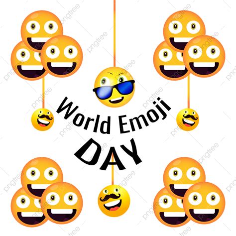 Flat World Emoji Day Illustration Communication Happy Flat Png And