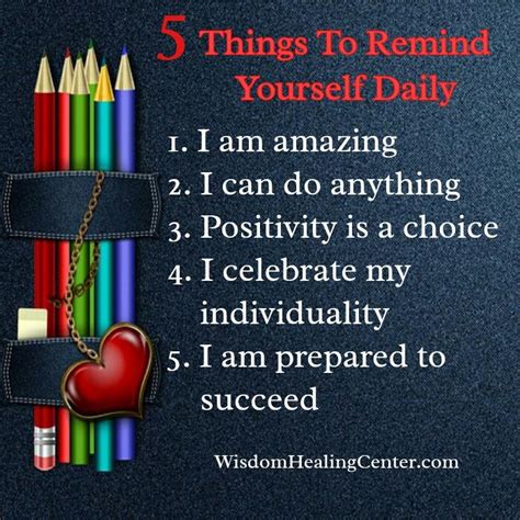 5 Things To Remind Yourself Daily Wisdom Healing Center