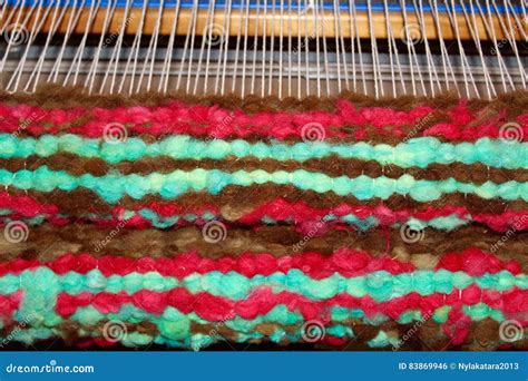 Colorful Handmade Handwoven Wool Rug Stock Photo Image Of Weaving