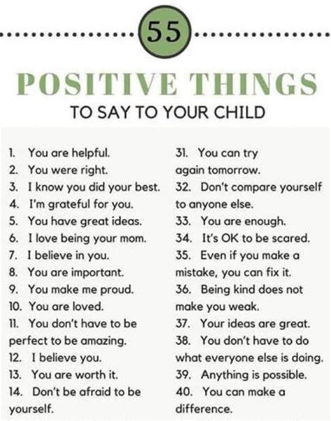 Inspiration 55 Positive Things You Can Say To Your Child Vineyard