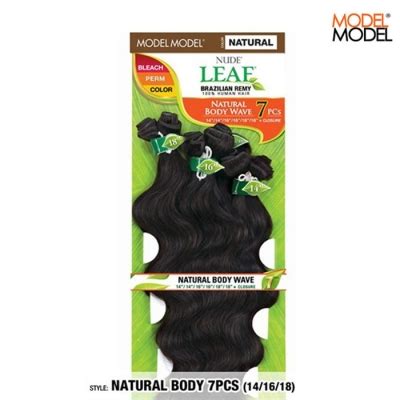 Model Model Nude Leaf Brazilian Remy Weave Natural Body Wave 7 PCS