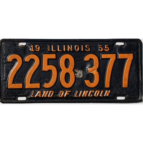 1955 Illinois 2258377 Real Old Illinois License Plates