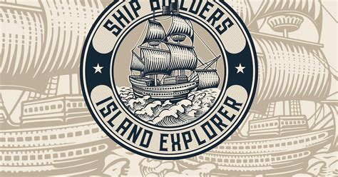 Vintage Ship Badge Logo Template Graphic Templates Envato Elements