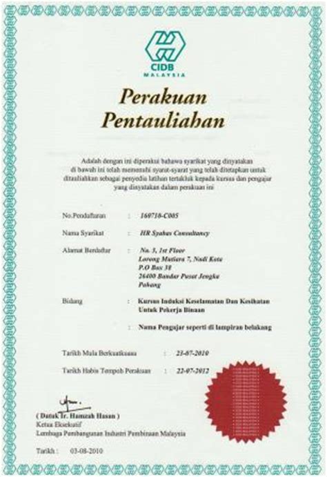 What is the cidb green card? HR Syabas Consultancy Dilantik Sebagai Penyedia Bertauliah ...
