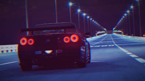 Touch device users, explore by touch or with swipe gestures. Skyline GTR R34 - G o o d v i b e s : outrun