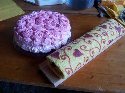 Self Made Patterned Swiss Roll Roll Cake Party Cakes Swiss Roll