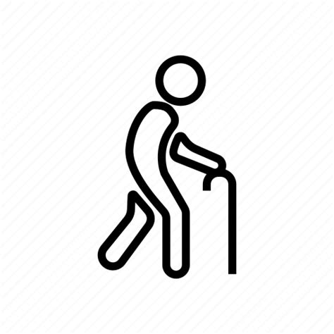 Man Motion Old People Walk Walking Wand Icon Download On Iconfinder