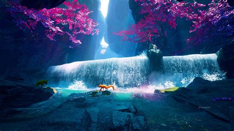 Purple Waterfall By Tyler Smith Software Used Unrealengine Fantasy
