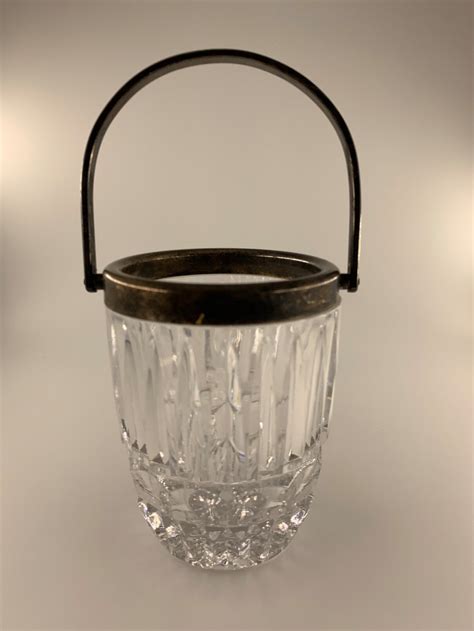 Vintage Lead Crystal Ice Bucket With Silver Handle Made In Etsy