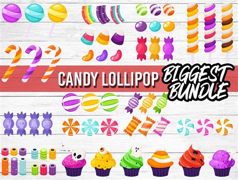 Candy Clipart Bundle Candy Clip Artprintablelollipop Etsy