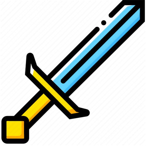 Diamond Game Minecraft Sword Yellow Icon