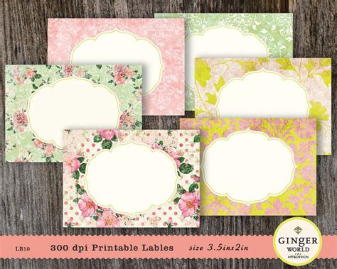 Shabby Chic Label Sticker Printable Digital Sheet For Scrapbooking