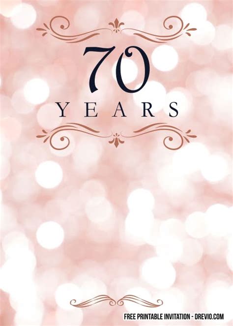 Free Printable 70th Birthday Invitation Templates Download Hundreds