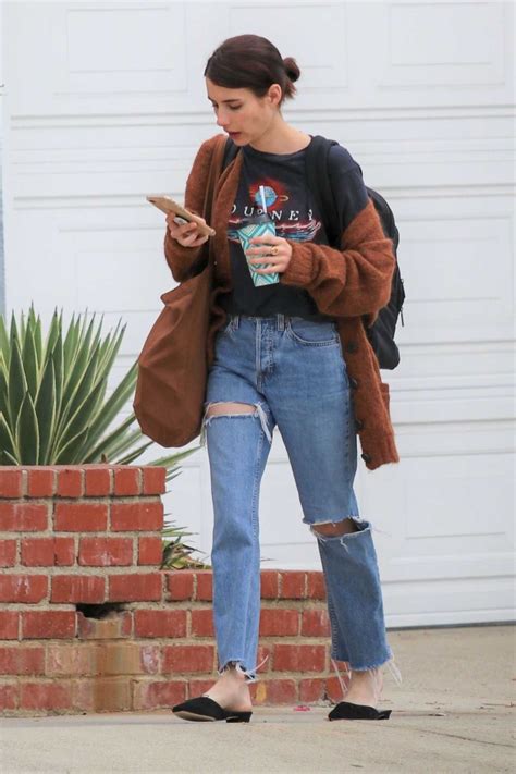 Emma Roberts In A Blue Ripped Jeans Was Seen Out In La 09262019