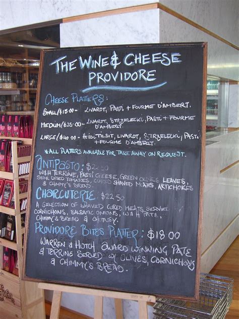 Menu Wine And Cheese Providores We Went To Waterfront Ci Flickr