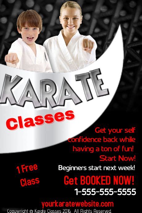 Customize This Poster Template With Your Photos And Text Karate Classes Sports Templates