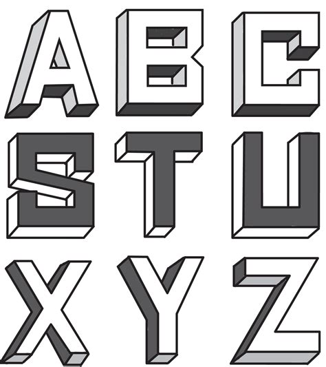 3d Alphabet Letters Template