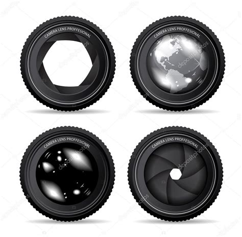 Vector Illustration Of Camera Lens On White — Stock Vector © Mpavlov