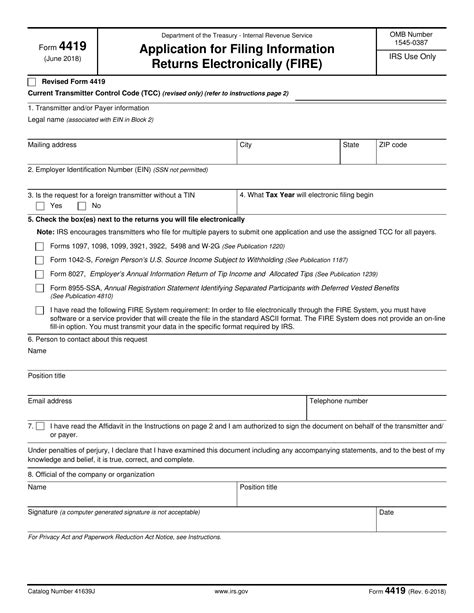 Irs Form 4419 Fill Out Sign Online And Download Fillable Pdf