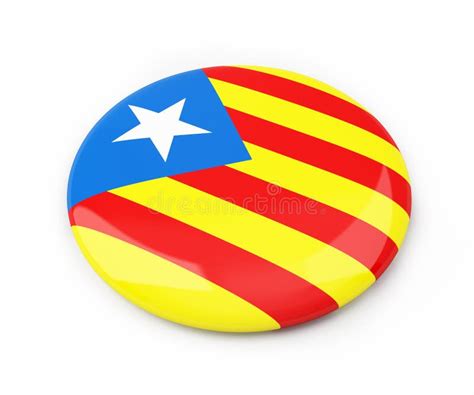 Badge Catalan Nationalist Flag On A White Background 3d Illustration