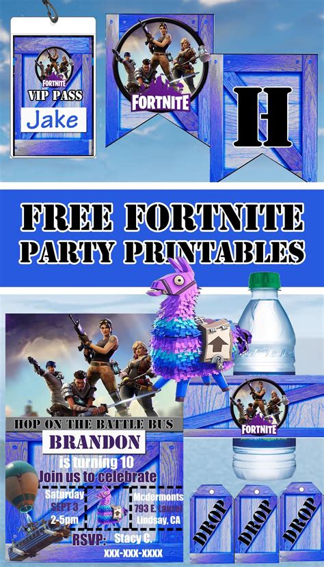 Fortnite Birthday Party Free Printables Printable Form Templates And