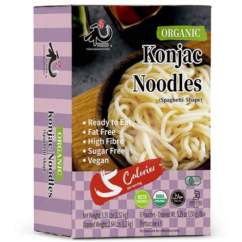 Yuho Organic Konjac Noodles 8 Pack Inside Vegan Low Calorie Food Fat Free Keto Friendly
