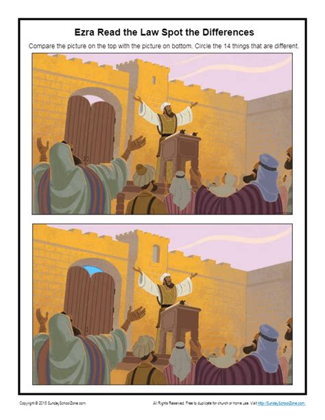 Ezra Read The Law Spot The Differences Childrens Bible