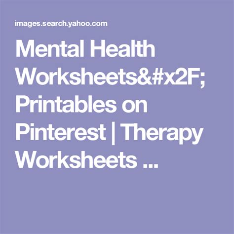 Mental Health Worksheetsprintables On Pinterest Therapy Worksheets